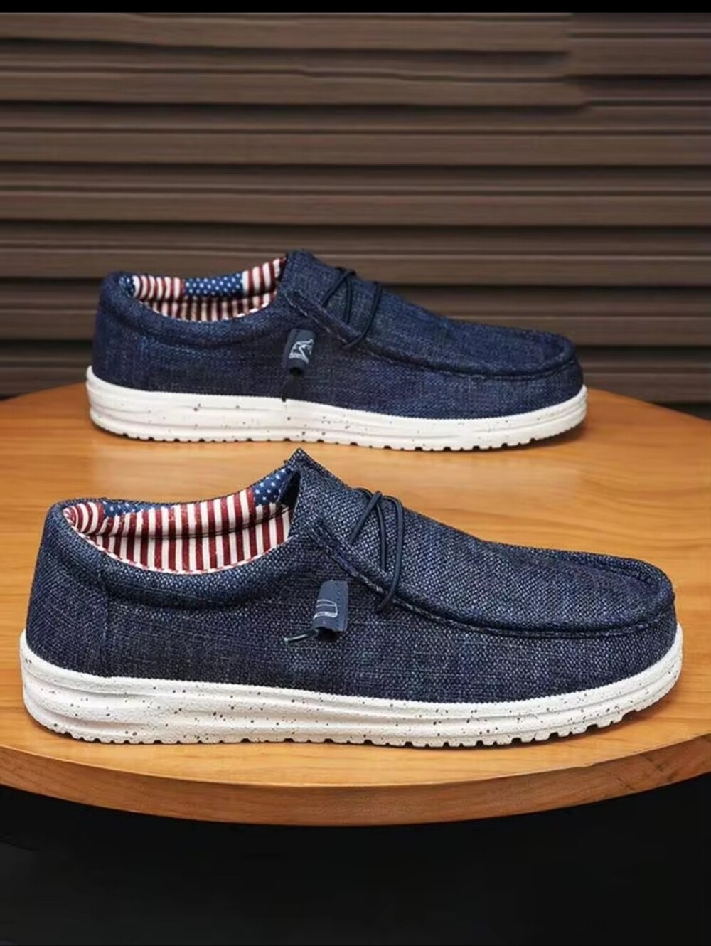 Men's Blue Casual Linen Breathable SlipOn Shoes Comforable Lightweight Versatile